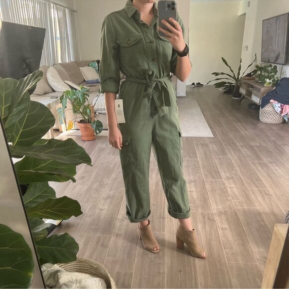 NWT Boyish Troy Green Coveralls Jumpsuit - Picture 3 of 5